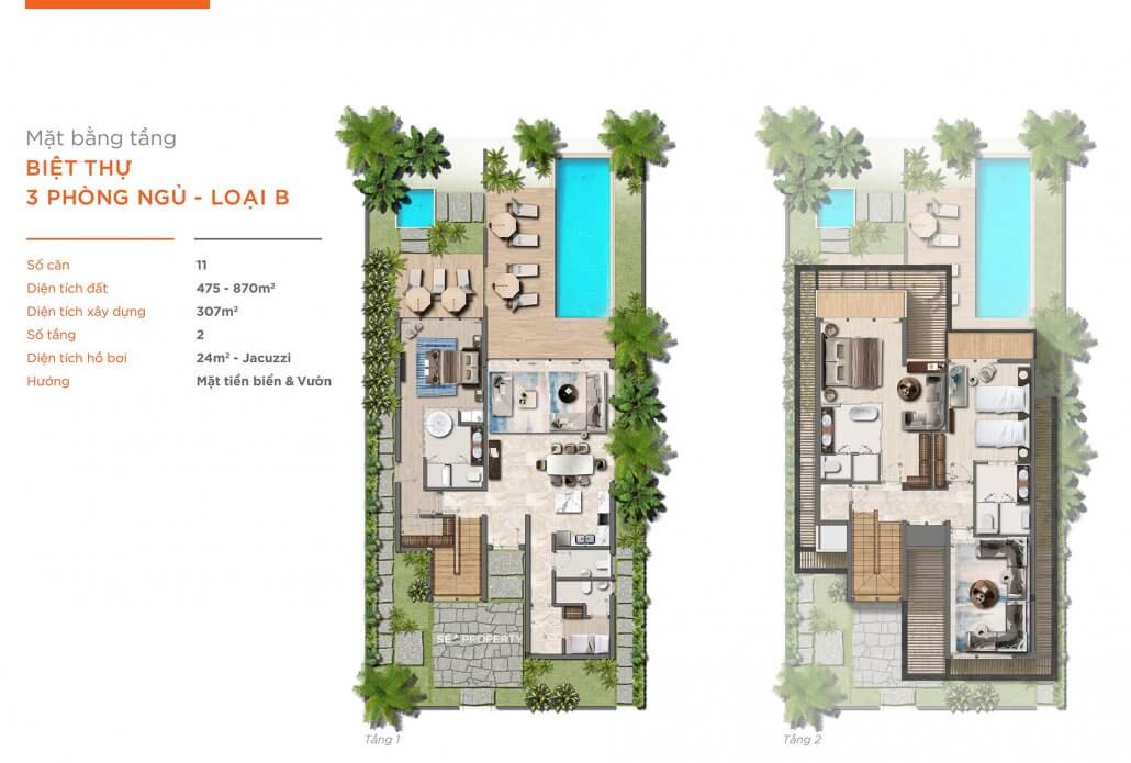 Hyatt Regency Hồ Tràm Residences 3 phòng ngủ