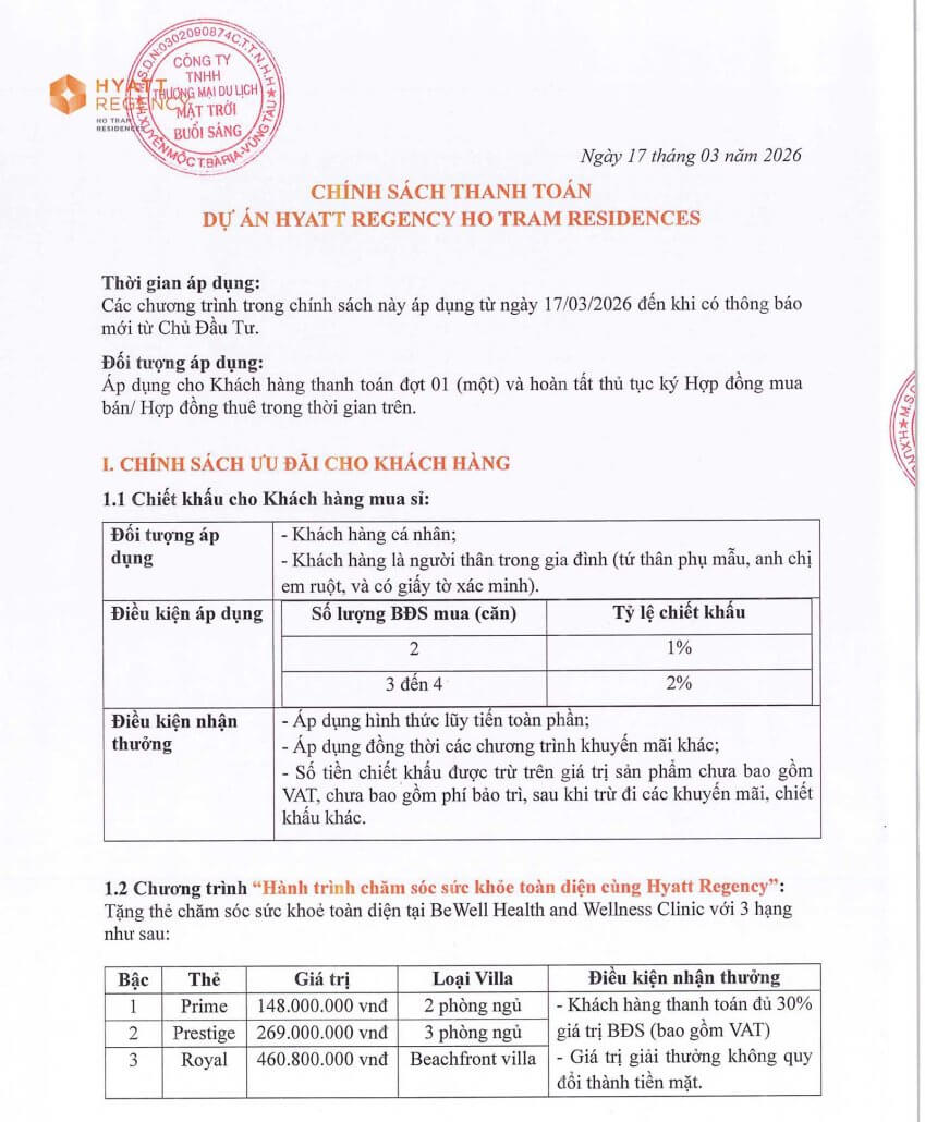 hyatt regency ho tram 2026 1